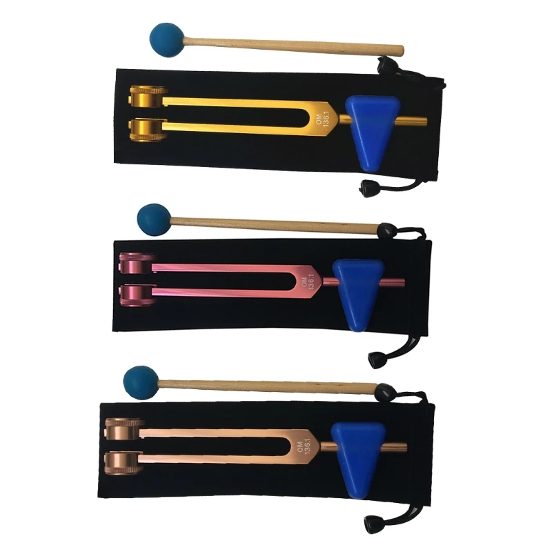 OM 136.1Hz Tuning ForksชุดChakraส้อมเสียงHealingส้อมคริสตัลส้อมปรับTherapy Toolเครื่องมือAกระเป๋า