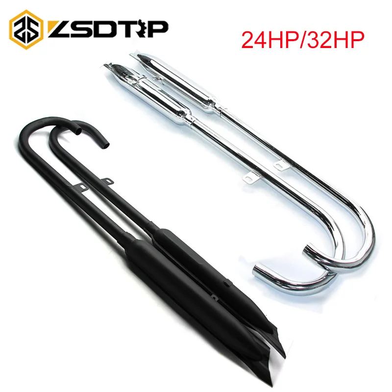 ZSDTRP CJ-K750 Exhaust Pipe 24HP 32HP Chromed/Stainless Steel/Heat-proof Paint Exhaust System Assembly For  K750 R71 R12 M1 M72