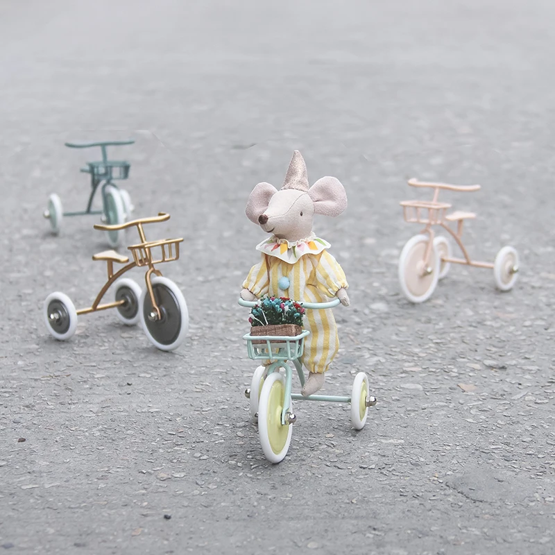 Aizulhomey Circus Clown Rat Metal Tricycle Mouse Dollhouse Furniture 1/12 1/8 GSC BJD Blyth OB11 Lol Doll Accessories Baby Toys