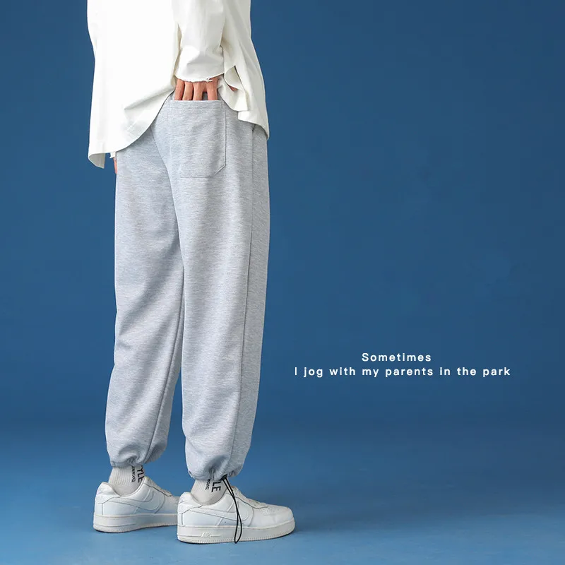 

2022 Trendy All-match Sweatpants Loose Casual Sprot Pants Student Tie-pants Nine-point Pants Trousers SIZE S-5XL