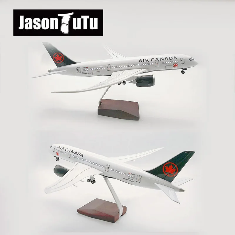 JASON TUTU 43cm modello di aereo aereo Air Canada Boeing B787 scala 1/160 Diecast resina leggera e aereo ruota collezione regalo
