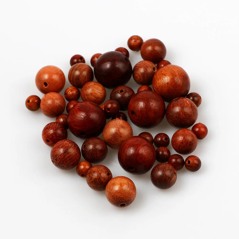 6/8/10/12/15mm Burmese Rosewood Wooden Spacer Beads Round Balls Natural Wood Loose Beads For Jewelry Making Diy Accessories