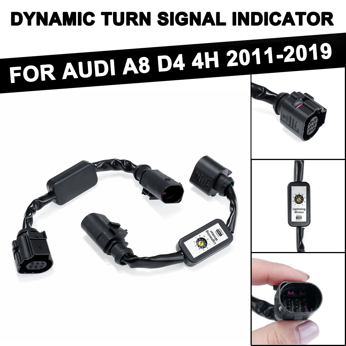 

2pcs Add-on Module Wire Harness For Audi A8 D4 4H 2011-2019 Dynamic Turn Signal LED Taillight Indicator Left & Right Tail Light