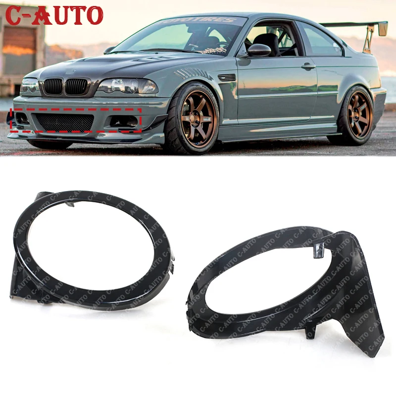 Car Fog Lights Covers Pair Black Fog Light Lamp Hoods For BMW E46 M3 2001- 2006 E39 M5 1995-2004 51112695255/51112695256