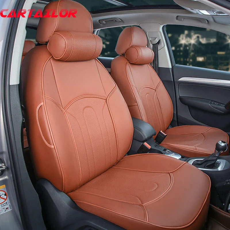 CARTAILOR seat covers & supports PU leather styling for Lincoln MKT car seat cover set grey seats protector interior accessories