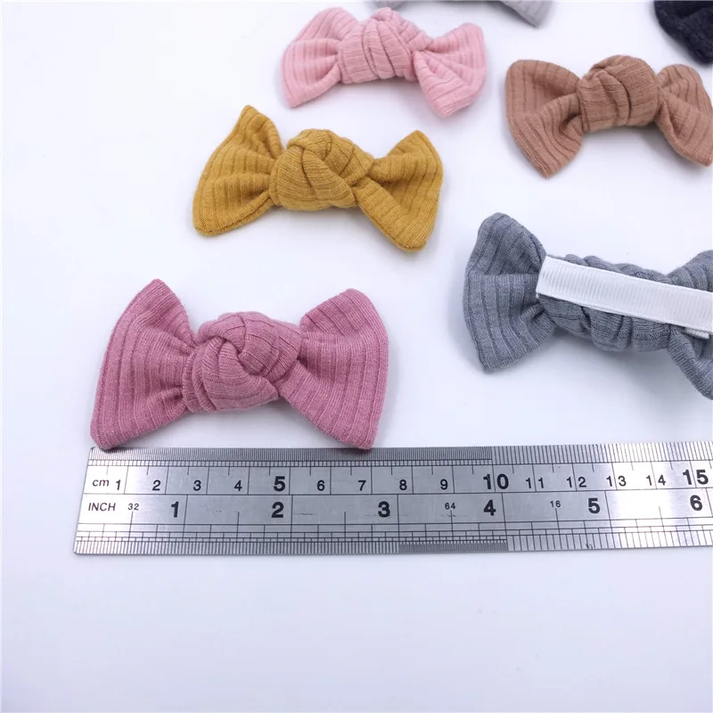 64pc/lot Solid Ribbed Bows Hair Clips for Girls Hairpin Baby Barrettes Newborn Knotbow Hair Clips Kid Hairgrips Hair Accessories