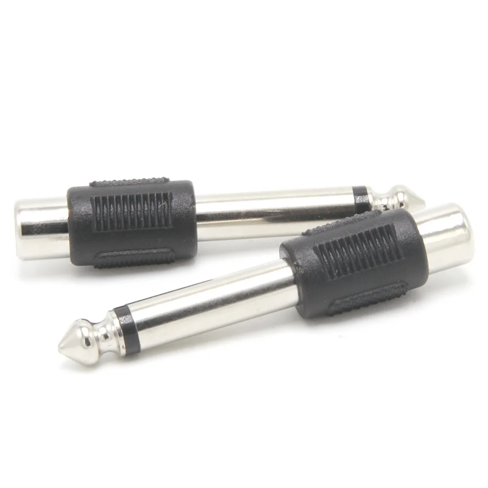 Mono 6.5Mm Plug Naar Rca Vrouwelijke Connector Rca Vrouwelijke Adapter Converter Voor Microfoon 10Pcs