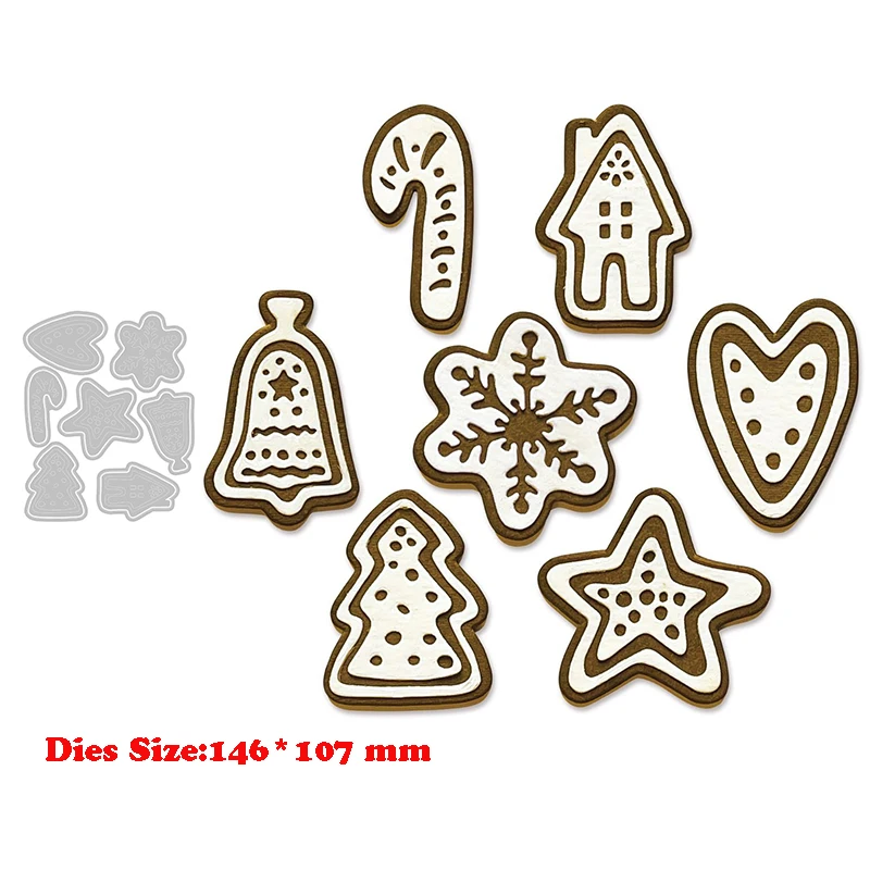 New Metal Cutting Dies for 2021 DIY Scrapbooking Christmas Cookies Mold Embossing Paper Card Crafts Photo Album Stencil