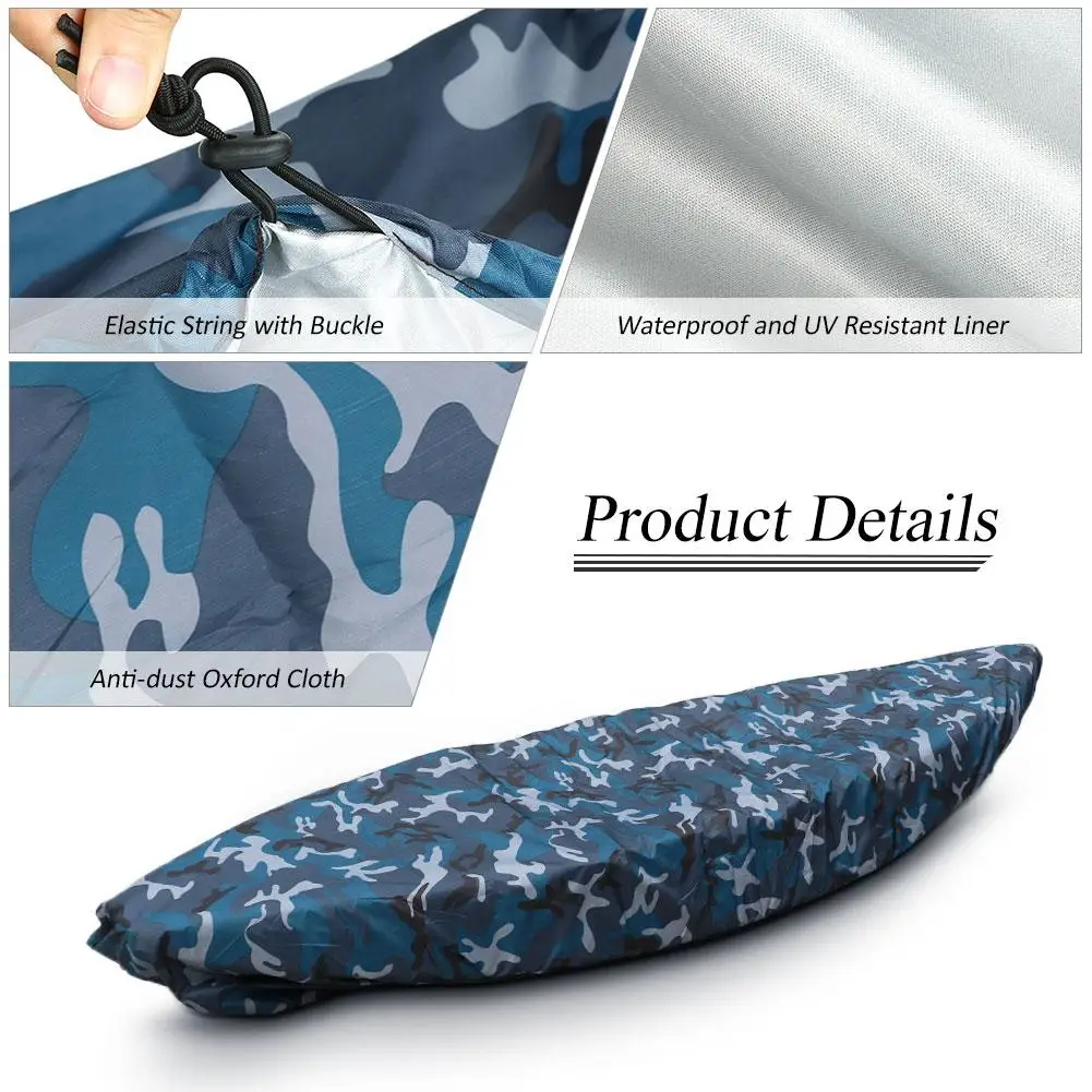 Professional Universal Kayak Boat Cover Kayak Canoe Boat Waterproof UV Dust Cover Camouflage Kayak Storage Cover