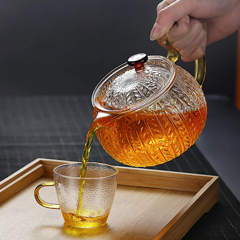 Glass Teapot Puer Kitchen Accessories Tea Teapots Kettle Coffee Pots Teaware Set Infuser Pot Dining Bar Home Garden