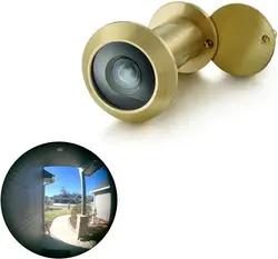 PHS Brass Copper 220-degree Door Viewer 16mm with Privacy Cover Mirilla Superangular En Latón Para 35-60mm, 60-85mm