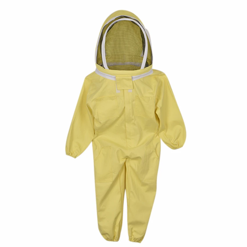 Children's Bee Suit, Breathable Clothing, Anti-Bee Clothing, Protect Farm, Jumpsuit with Hat, Yellow apiculture vêtement