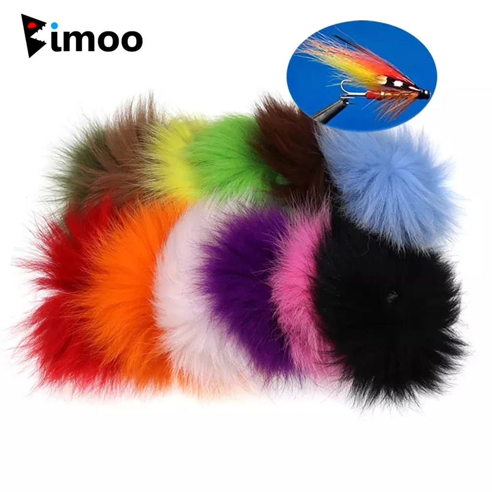 Bimoo 12PCS Fly Tying Arctic Fox Tail Hair for Trout Salmon Tube Natural Material for Wings Tails on Steelhead Streamers Fly