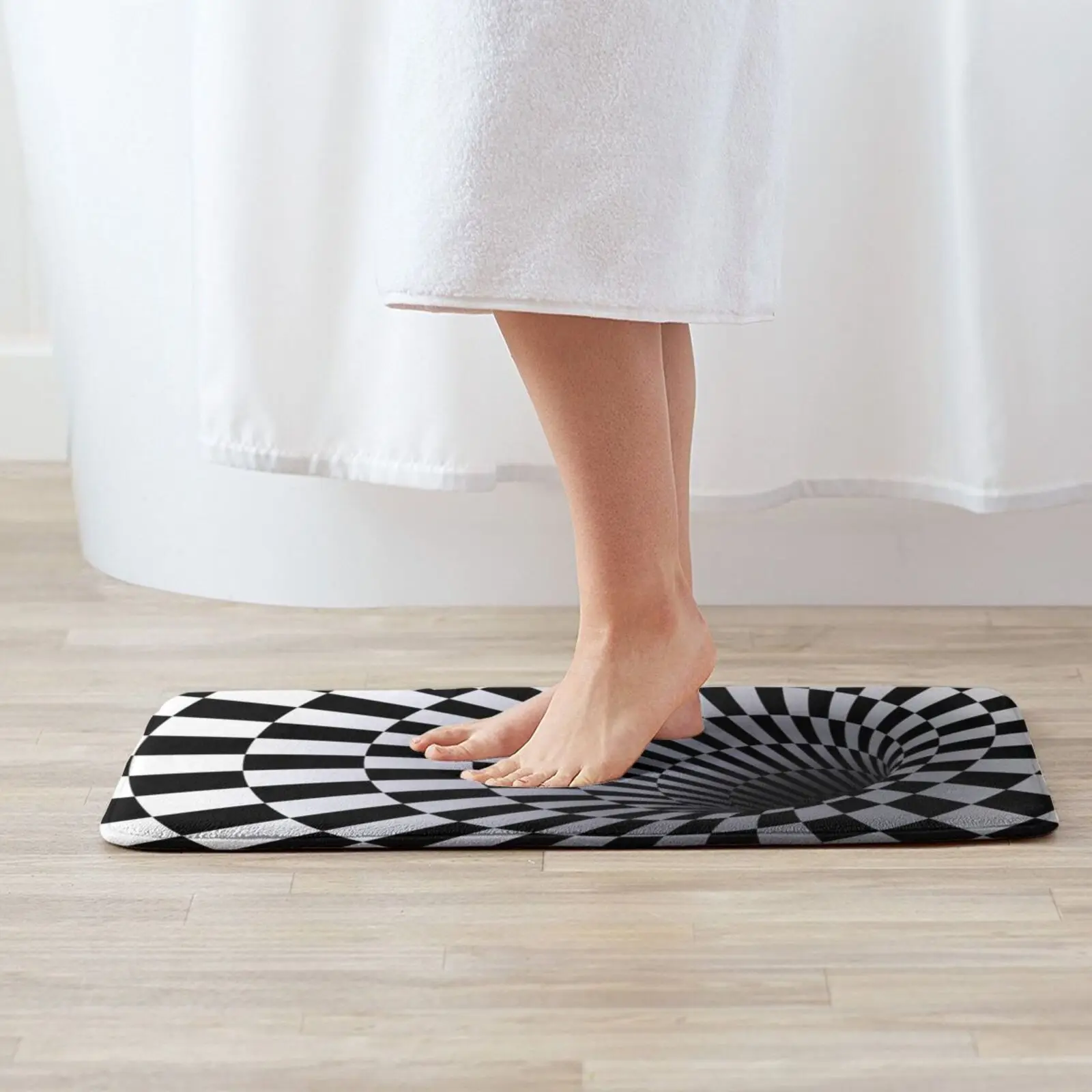 Realistic Optical Illusion Entrance Door Mat Bath Mat Rug Eddy Mitchell Singer French Old Scoundrel You Can Prepare Black