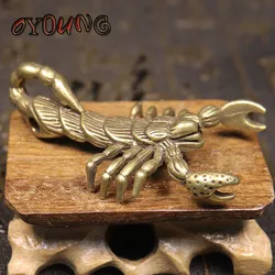 Solid Pure Copper Handmade Scorpion Figure Ornament Office Desk Tea Pet Decoration Jewelry Antique Brass Animal Miniatures Decor