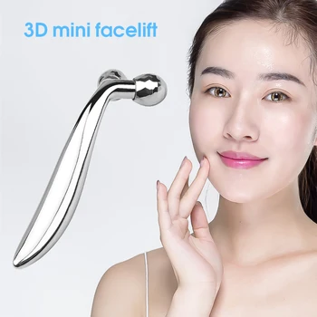 Rodillo masajeador 3D 360 giratorio plateado cara delgada masajeador de forma de cuerpo completo que levanta las arrugas herramienta de relajación de masaje Facial 5