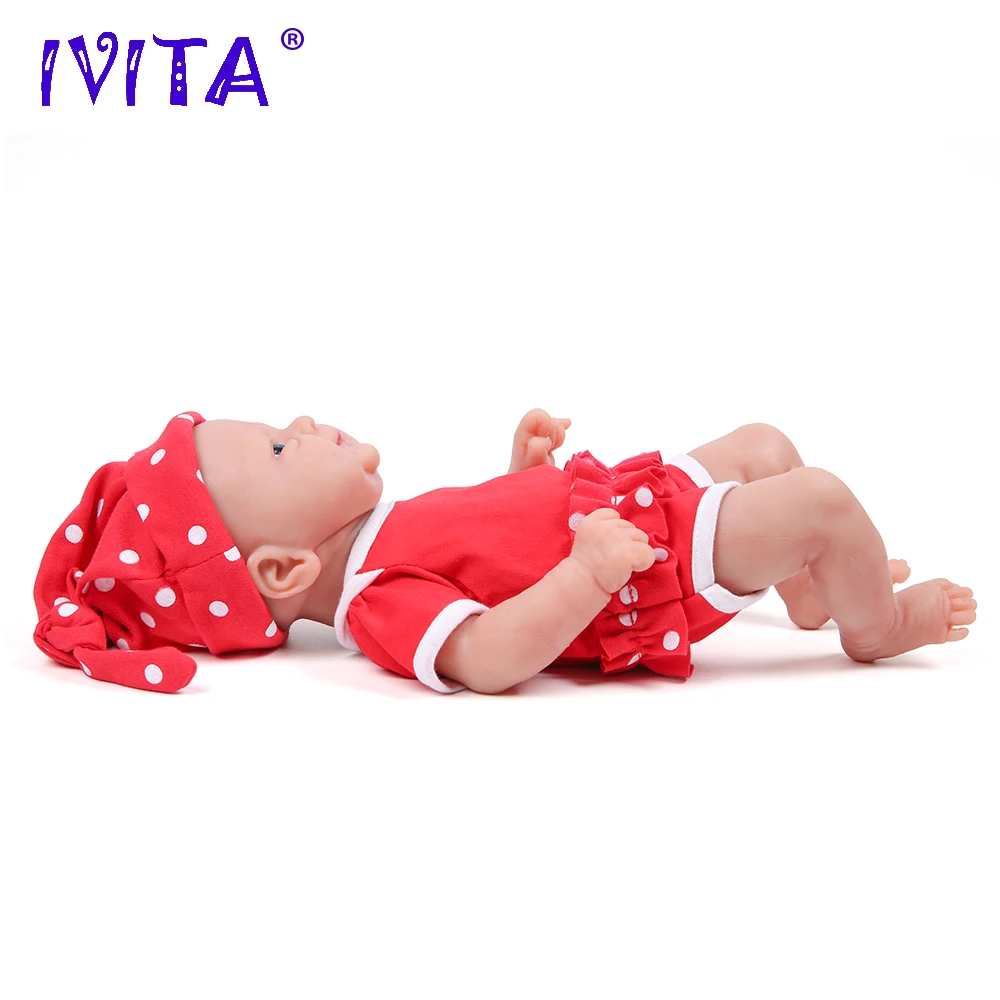 IVITA 14inch 1.65kg Full Body Silicone Bebe Reborn Doll Soft Lifelike Baby DIY Blank Toys Realistic Girl Baby Dolls for Children