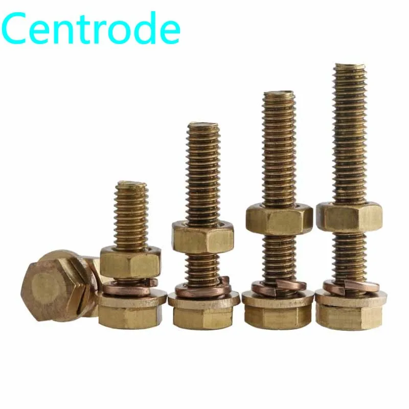 Brass Outer Hexagon Bolt Screw Nut Flat Pad Set Extended Screw  M10 M12 1PCS