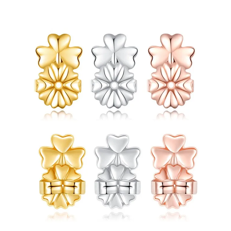 hot sale New magic heart butterfly clover Earring lift Backs Support Hypoallergenic Earrings Lift Lifters Fits All Post Earring