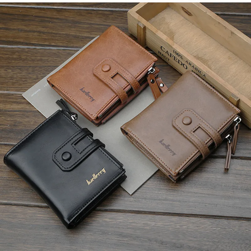 2024 New Wallet Double Zipper Card Holder Short Wallet Coin Purse Retro Brand High Quality Wallets