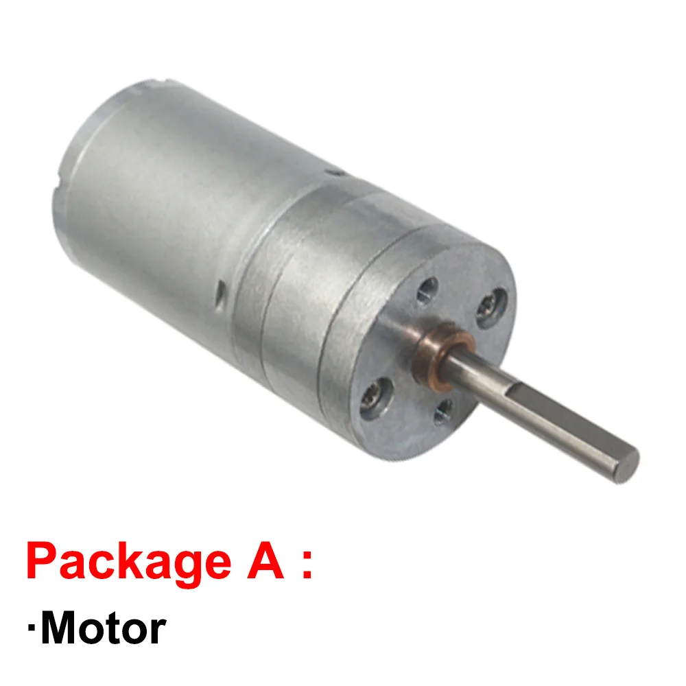 JGA25-370 Gear Motor Shaft Length 25mm Electric DC 6V 12V 24V Reduction Speed 16-1360rpm PWM Forward Reverse DIY Engine