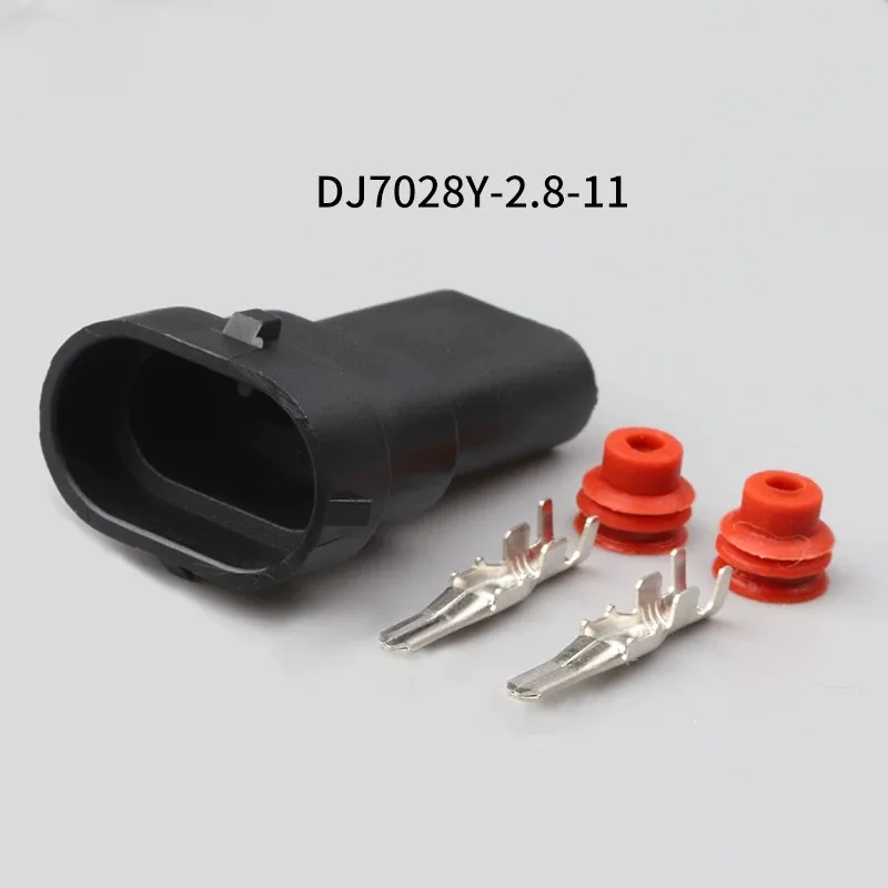 

12124819 500SETS DJ7028Y-2.8-11 2.8mm 2Pin AMP Car Electrical Wire Connectors H8 H9 880 H11 fog lamp xenon lamp plug