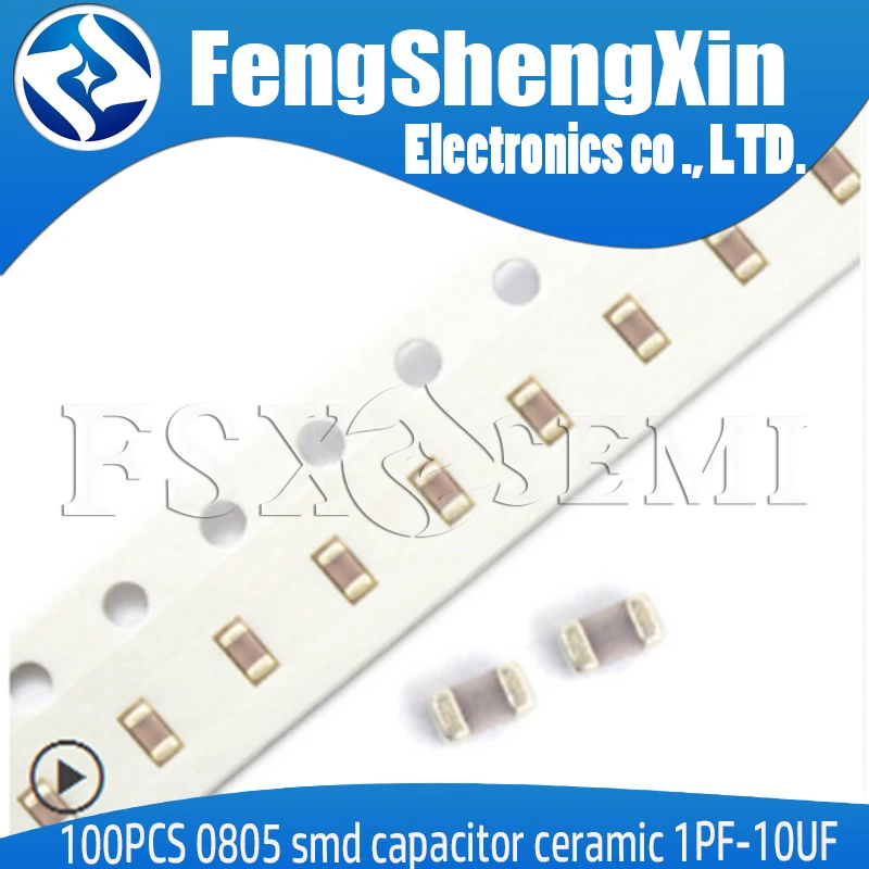 100pcs  0805 SMD Thick Film Chip Multilayer Ceramic Capacitor 1PF-47UF 50V 330PF 100nf 4.7NF10NF 220NF 1UF 2.2UF 4.7UF 10UF