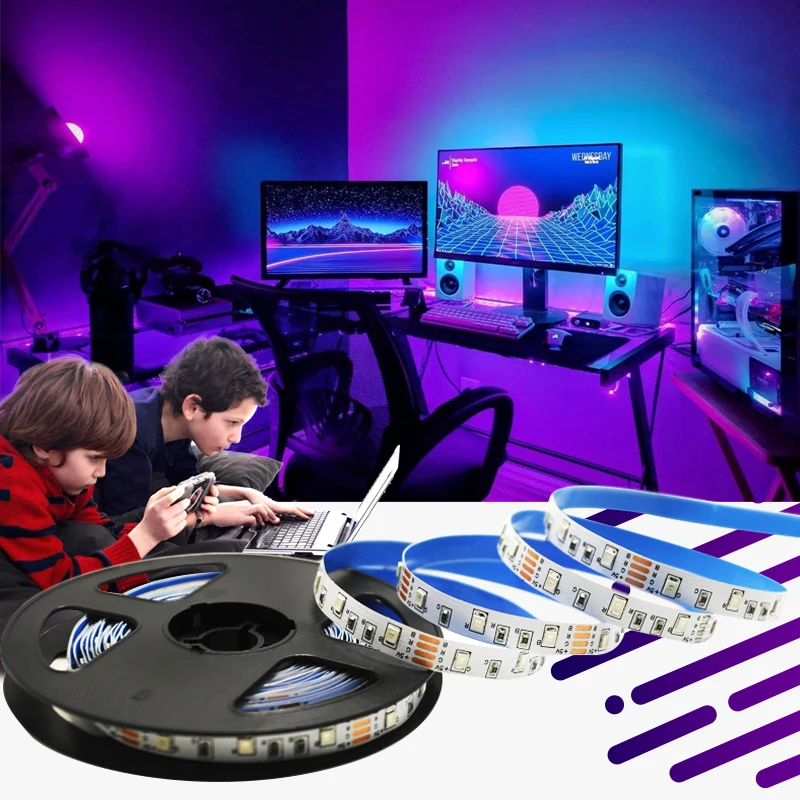 LED Strip Lights 5V USB SMD 2835 RGB luces Led Bluetooth/IR TV Background Lighting Ribbon Diode Flexible Stripe 3Key Neon Light