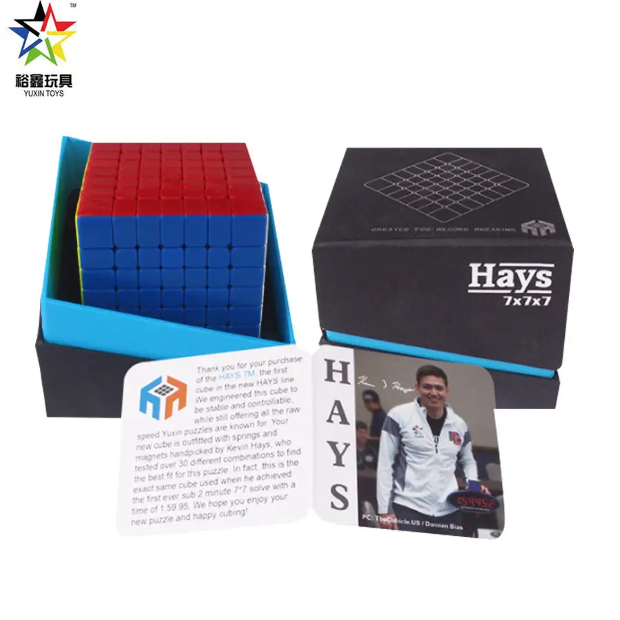 Yuxin hays cubo mágico magnético 7x7x7, brinquedos educativos, zhisheng, cubo mágico com velocidade profissional 7x7