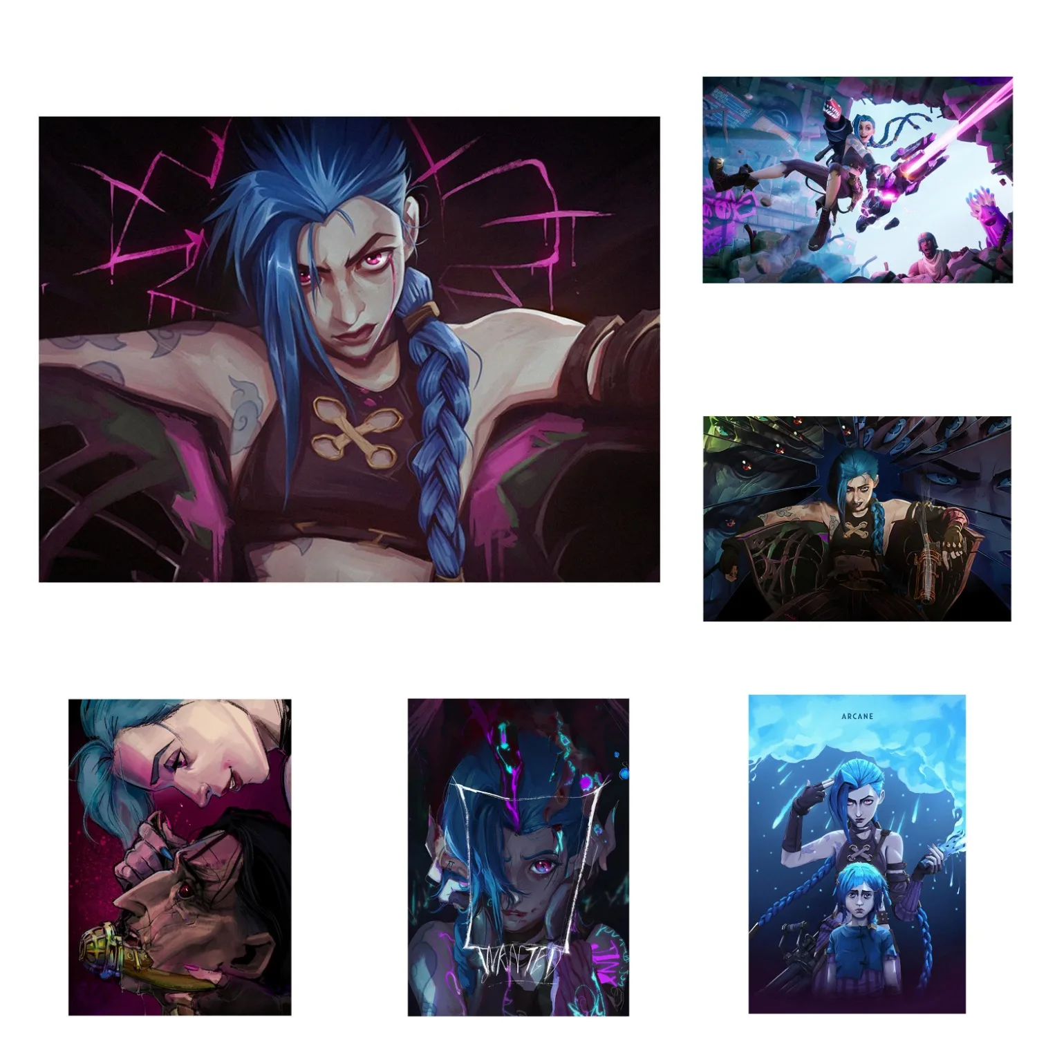 Arcane Series Animation League Legends Jinx Vi Canvas Painting Poster Living Room Decoration Design Creativity Wall Art Home Dec