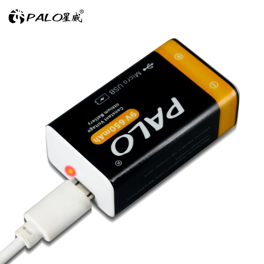 PALO 650mah 9 فولت ليثيوم أيون بطارية قابلة للشحن 6F22 9 فولت بطارية ليثيوم تاج ل RC نكاذج الهيلوكابتر ميكروفون لعبة بطاريات عن بعد