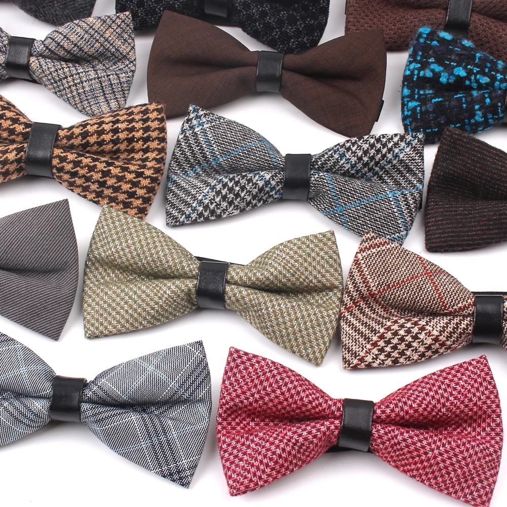 

New Cotton Bow Tie Classic Plaid Bowtie For Men Women Business Wedding Bowknot Adult Mens Bowties Cravats Yellow Red Tie