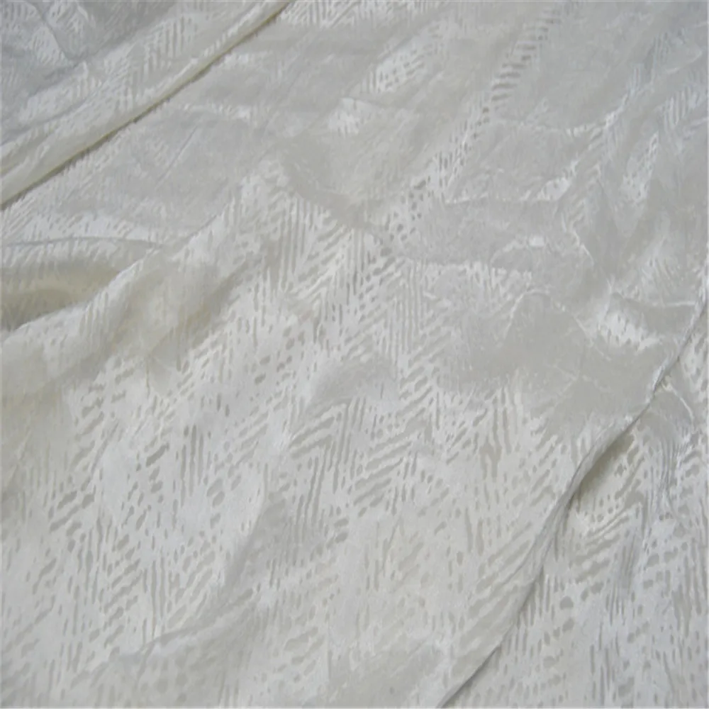 Luxury Silk Smooth Soft Silk Burn Out Fabric Opal 16mm White Grid Natural White Sexy for Summer Spring Skirt  Scarves