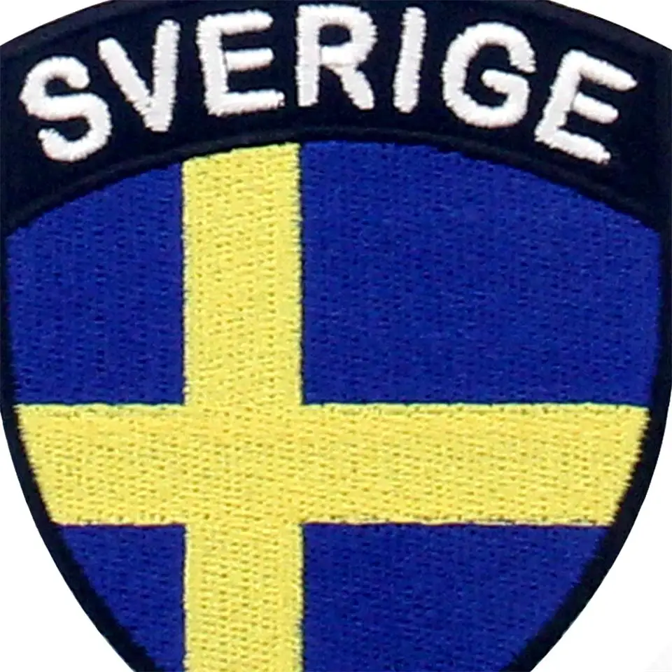 Embird Appliqued Patches For Jeans Sweden Shield Embroidered Flag DIY 3D As Picture Show Iron On Badge