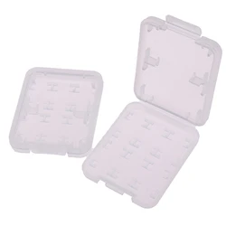 8 in 1 Transparent Hard Micro SD SDHC TF MS Memory Card Storage Box Protector Holder Hard Case Memory Card Storage Box 2Pcs