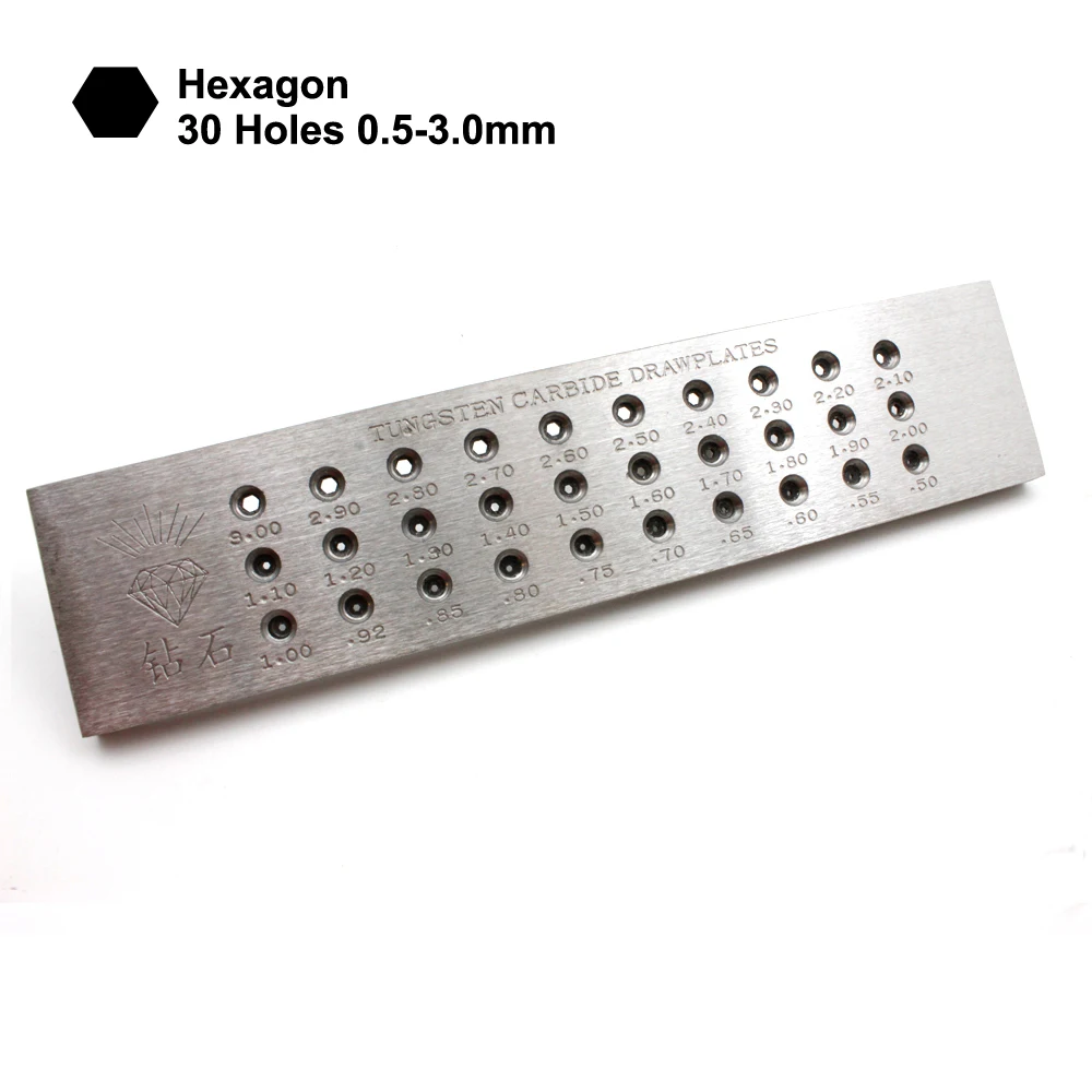 Tungsten Carbide Wire Drawplate for Jewelry Making Round Semicircle Square Hexagon Rectangle Triangle Oval Shape