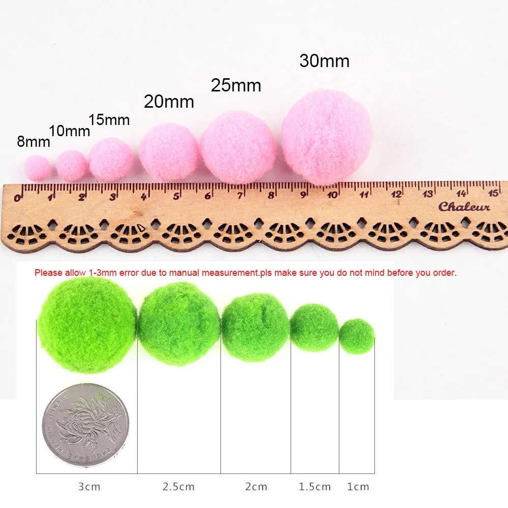 8/10/15/20/25/30mm Mini Fluffy Soft Pom Poms Pompoms Ball Handmade Kids Toys Wedding Christmas Decor DIY Sewing Craft Supplies