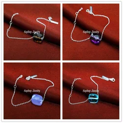 Kayfany  Fashion Luxury New Design Women Jewelry 11 Colorful Crystal Bracelets White Gold Color Chain For Holiday Gift