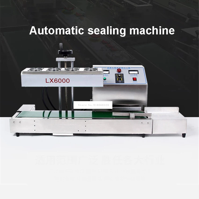 

New LX6000 Automatic Continuous Sealer Electromagnetic Induction Sealing Machine Aluminum Foil Bottle Sealing Machine 110V/220V