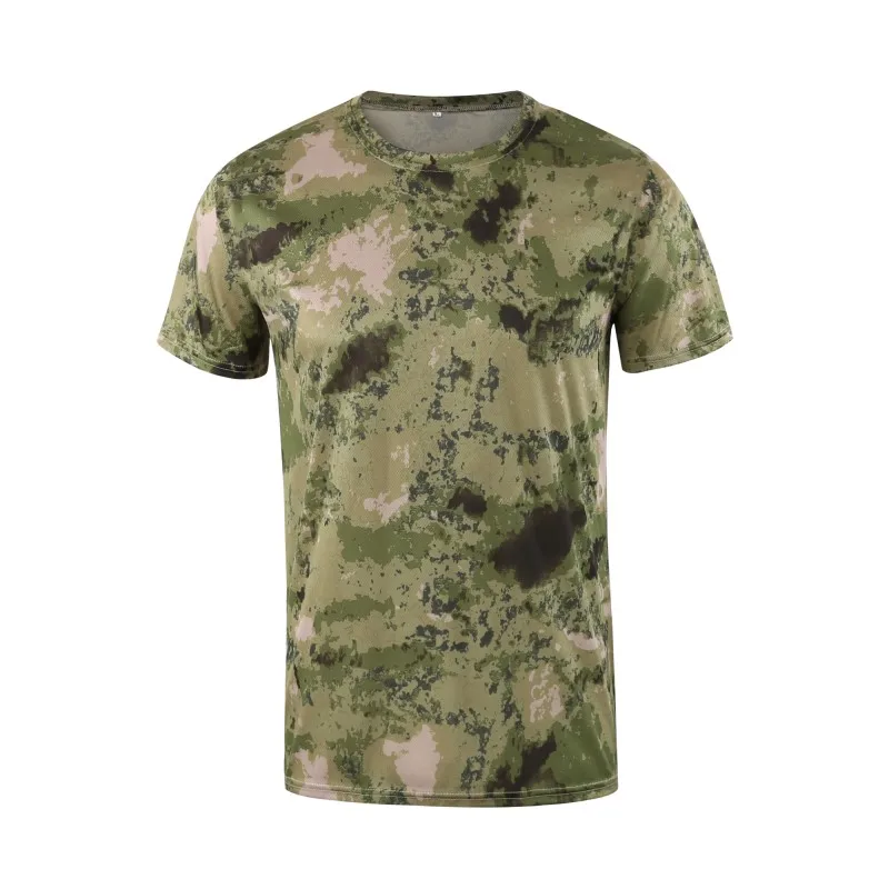 Men's Camouflage Tactical Combat Shirt, Quick Drying, Short Sleeve Tee Tops, Military, Fitness, Frog, Summer