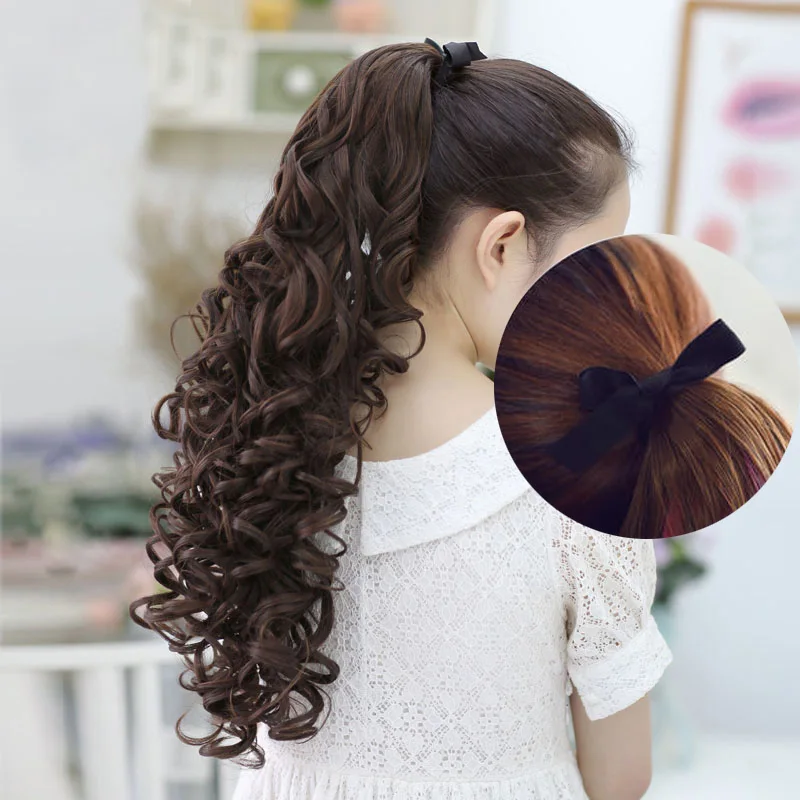SHANGKE-Sintético Kinky Curly Clip-In Ponytail Extensão Do Cabelo, Resistente Ao Calor, Pony Tail, Cabelo Falso, Rabo De Cavalo Colorido, Cabelo