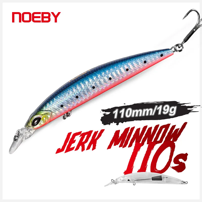 

Noeby Minnow Fishing Lure 110mm 19g Long Casting Sinking Wobblers Artificial Hard Bait for Shore Saltwater Fishing Tackle Lures