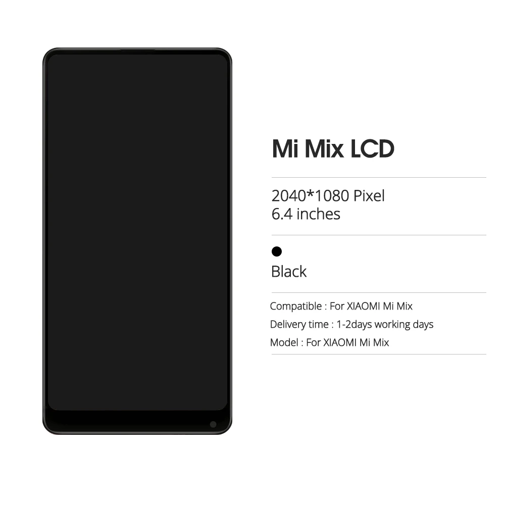 6.4 "Hiển Thị Gốc Phối Màn Hình Lcd Cho Xiaomi Mi MIX Màn Hình Hiển Thị LCD Bộ Số Hóa Cảm Ứng Cho Xiaomi MiMIX Mix 1 Có Khung