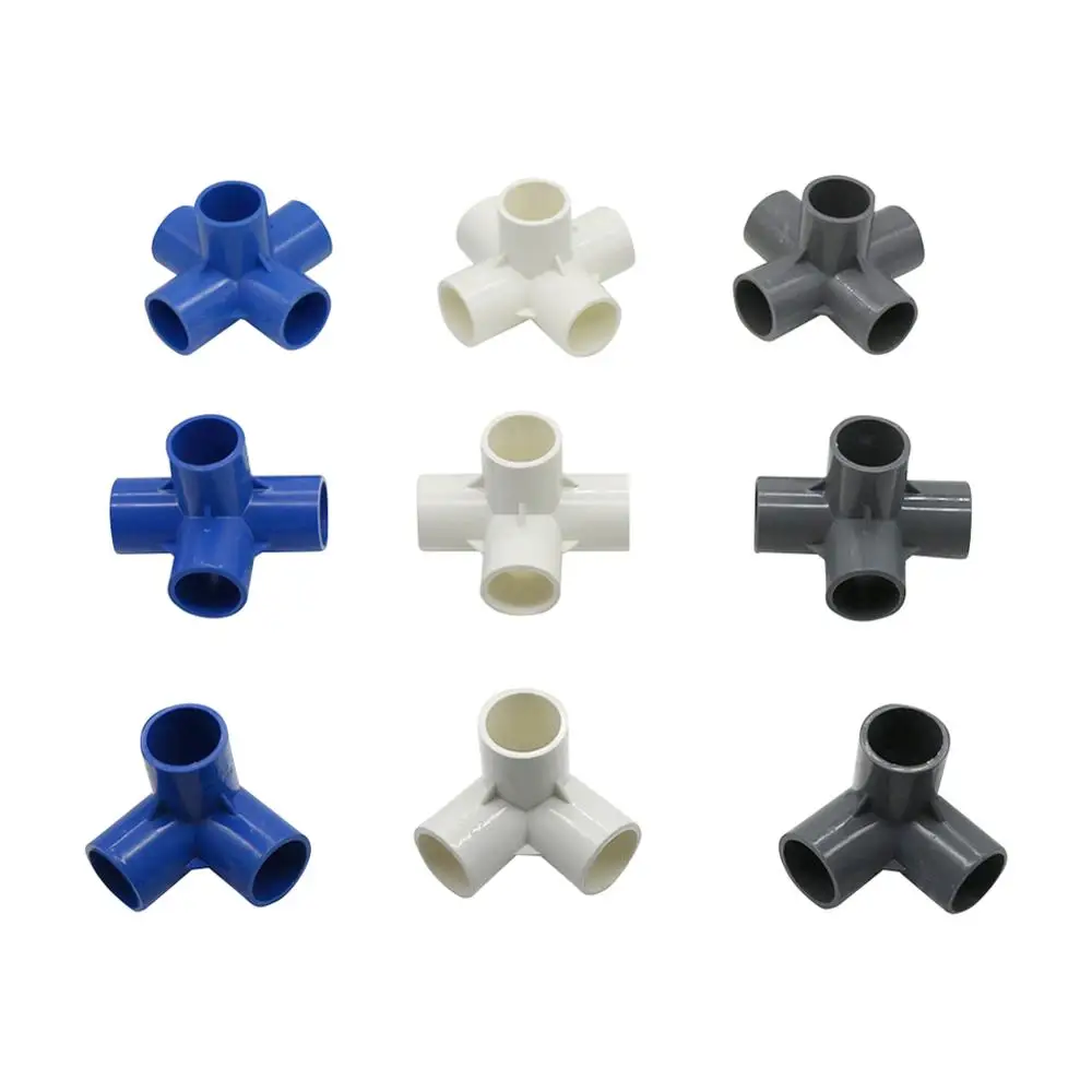 PVC Three-dimensional 3 way 4 Way 5 Way Water Pipe Connector Innner Diameter 25mm Pipe Fittings Irrigation Equal Adapter 1 Pc