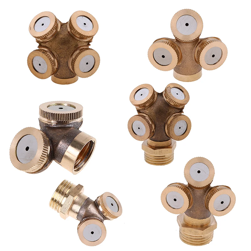 

1Pc Brass Fog Misting Spray Nozzle Connectors Garden Water Irrigation Sprinkler Fittings External Thread Water Pipe