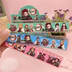 60 pcs/lot Demon Slayer Acrylic Ruler 15 cm Measuring Straight Rulers Drawing Tool Promotional Stationery gift school supplies