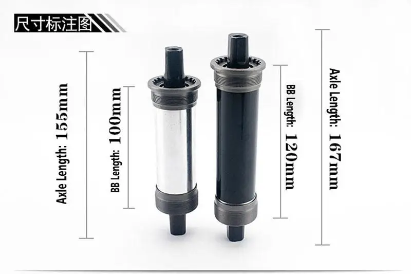 Snow Bicycle Bottom Bracket ISO Square 152/155/175 BSA 68 for E-Bike Beach Bike High Quality