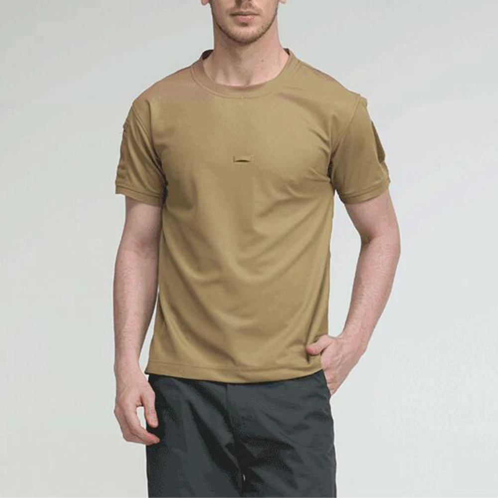 Men Breathable Tshirt Military Polyester Quick Drying T Shirts Short Sleeve Wear Resistant Tee Soldier Breathable