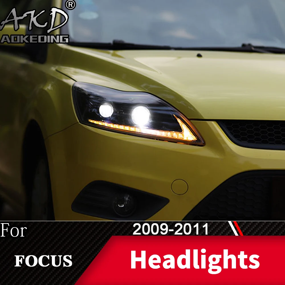 Head Lamp For Car Ford Focus 2009-2011 Focus MK2 Headlights Fog Lights Day Running Light DRL H7 LED Bi Xenon Bulb Car Accessory