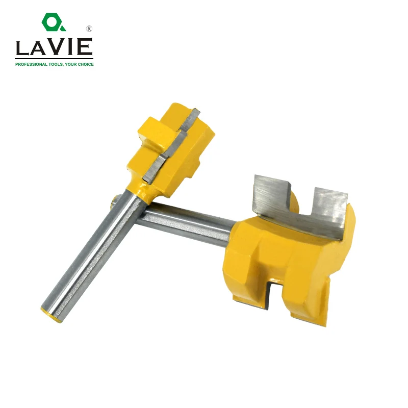 LA VIE 2pcs 1/4 Shank Carving Knife Square Tooth T-Slot Tenon Milling Cutter Router Bits for Wood Tool Woodworking MC01004